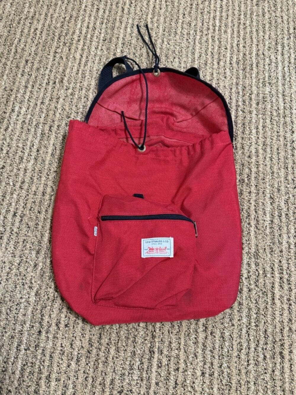 Vintage Levi’s White Label Tag 70s Red Backpack